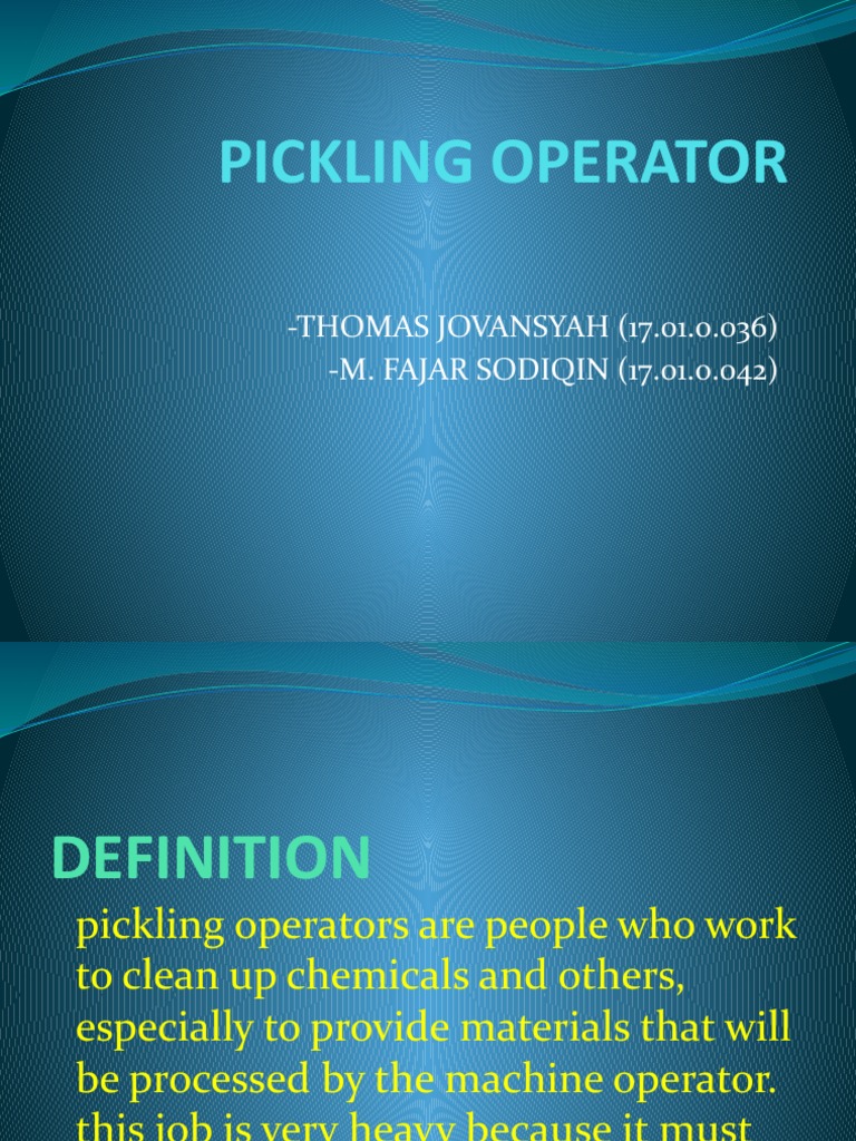 Pickling Operator Job Overview | PDF