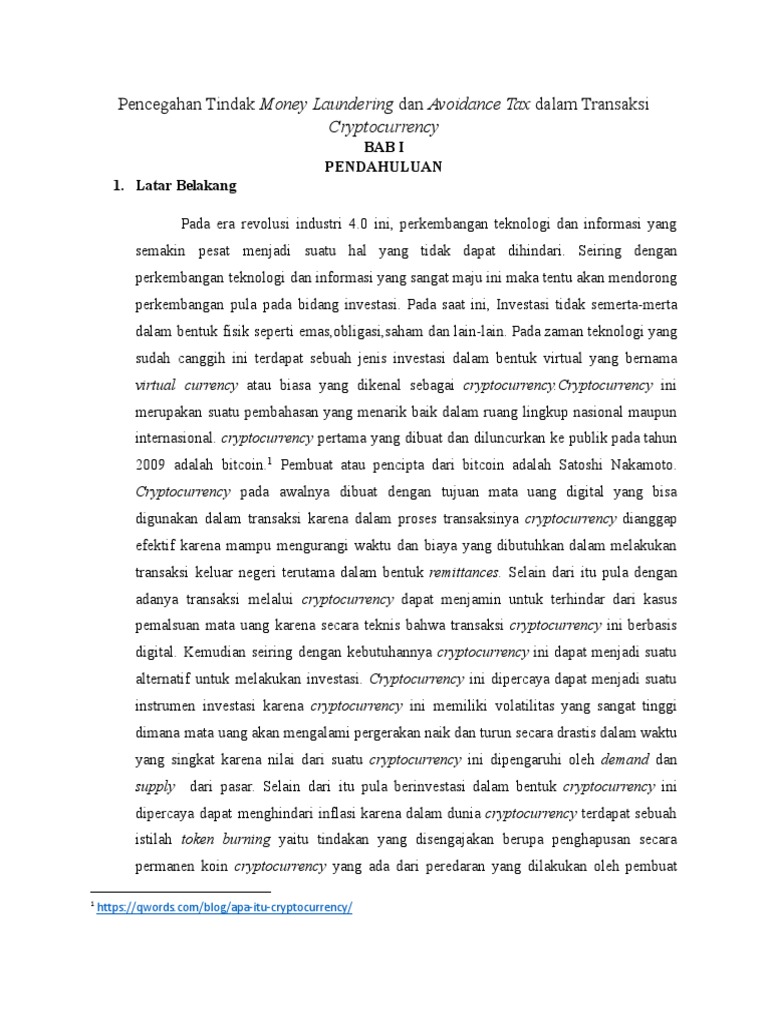 Artikel Pencegahan Money Laundering Dan Tax Avoidance Dalam Transaksi Cryptocurrency 1 Pdf