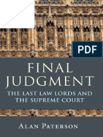 Alan Paterson - Final Judgment - The Last Law Lords and The Supreme Court (2013, Hart Publishing)