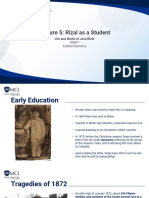 Lecture 5: Rizal As A Student: Life and Works of Jose Rizal