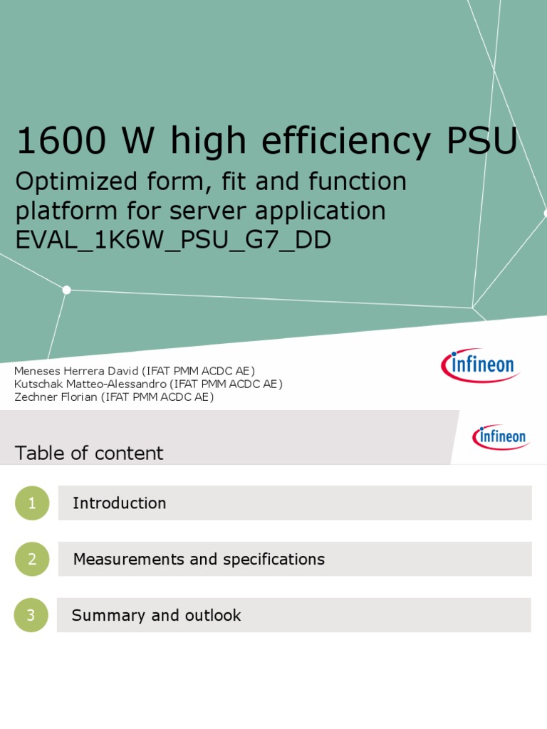 Infineon-General Description EVAL 1K6W PSU G7 DD-ATI-V01 00-En | PDF ...