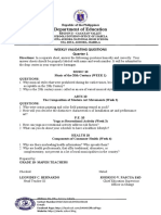 Department of Education: Weekly Validating Questions Quarter 1