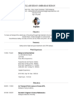 Captain Zahidullah Khan's Aviation Resume