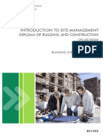 Introduction To Site Management: Diploma of Building and Construction
