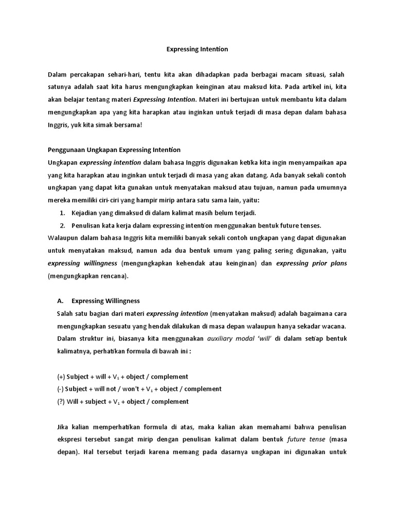 Article Expressing Intention Pdf
