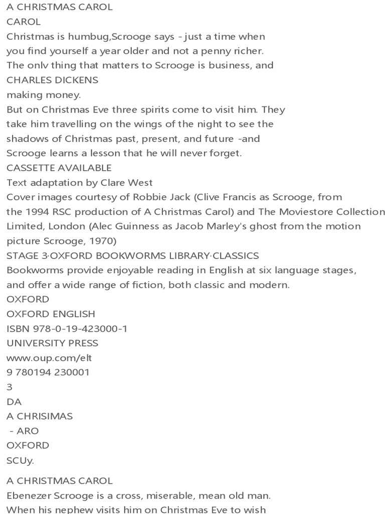 Scrooge's Transformation in A Christmas Carol | PDF | Ebenezer Scrooge ...