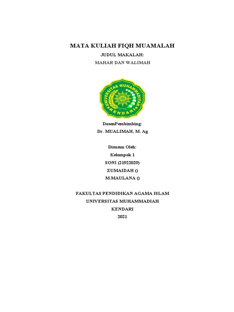 Mahar Dan Walimah Ursy Pdf