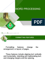 Word formatting features
