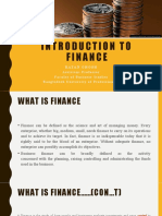 Introduction To Finance: Ratan Ghosh