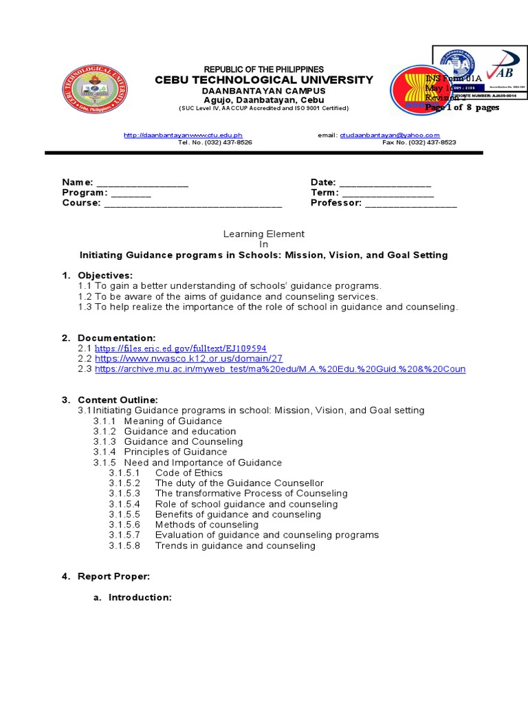 Initiating School Guidance Programs | PDF | Counseling Psychology ...