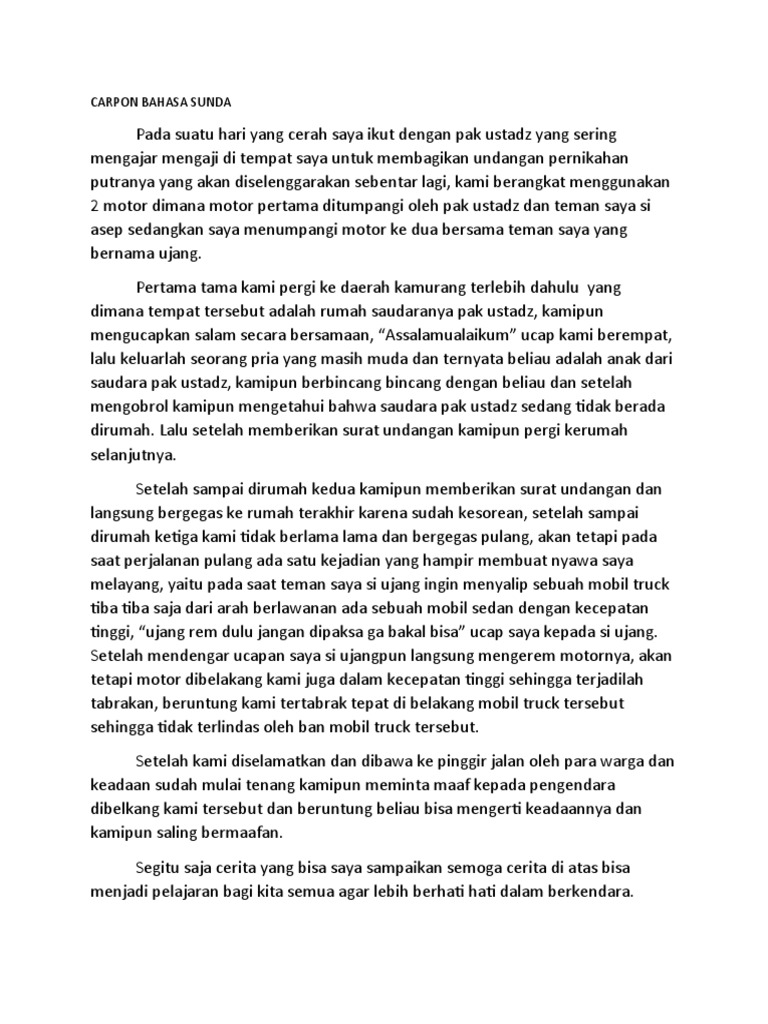 Carpon Sunda: Pelajaran Berkendara | PDF