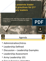 U.S. Army Presents Leader Development Practices For 21 Century Leaders