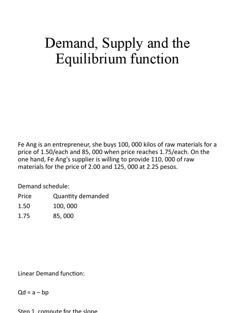 Demand and Supply Equilibrium Analysis | PDF | Economic Equilibrium ...