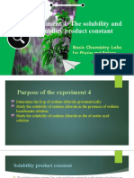 Solubility Product Constant and Effects on NaCl Dissolution