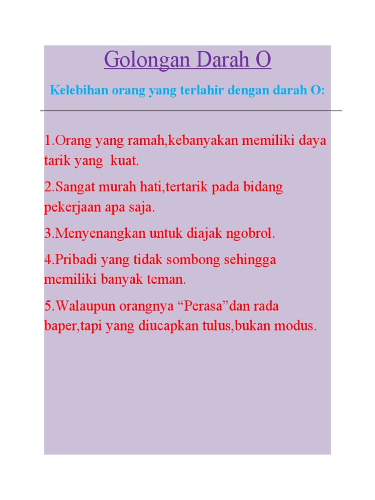 Golongan Darah O  PDF