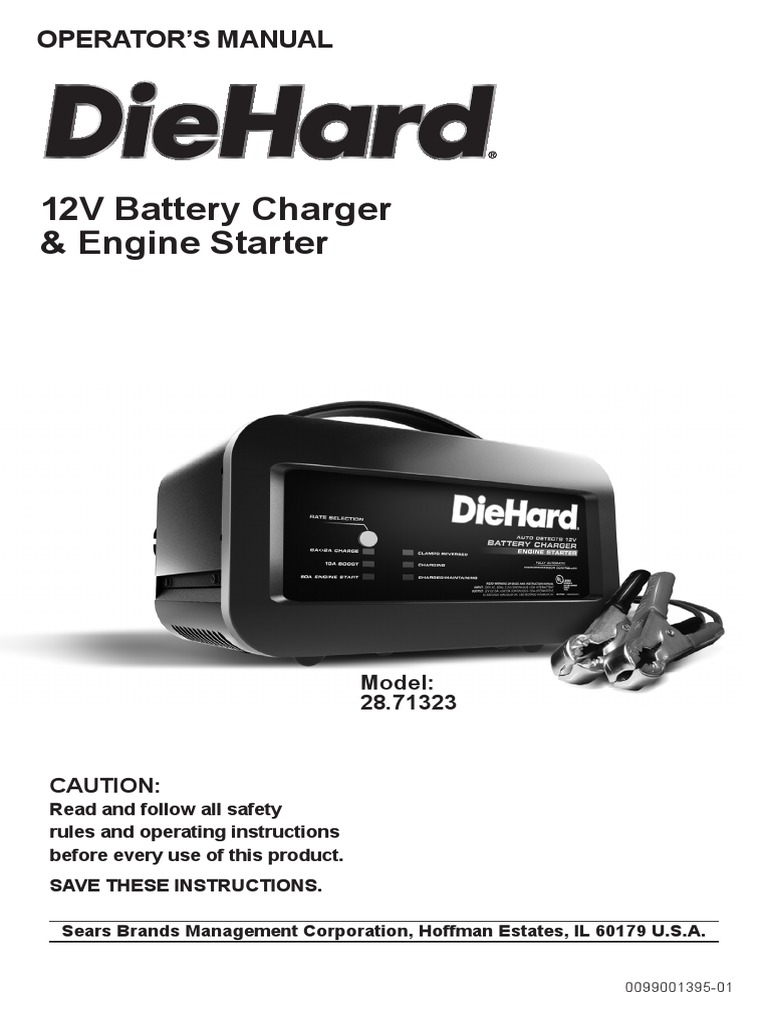 Diehard Battery Charger Owners Manual 28.71323 Download Free PDF