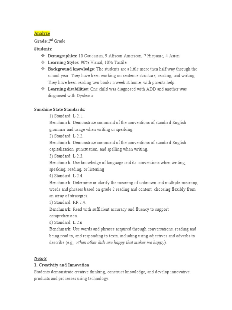 2nd Grade Verb Lesson Plan Overview | PDF | Teachers | Word