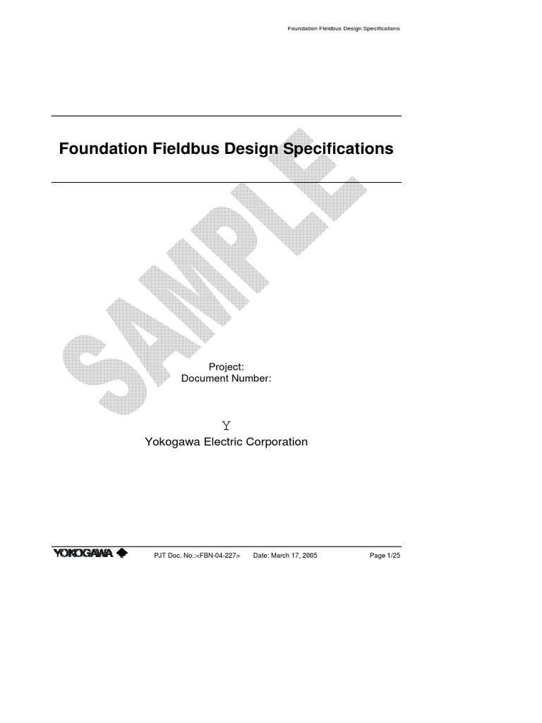 FBN04227 Fieldbus FDS Sample PDF Specification (Technical Standard