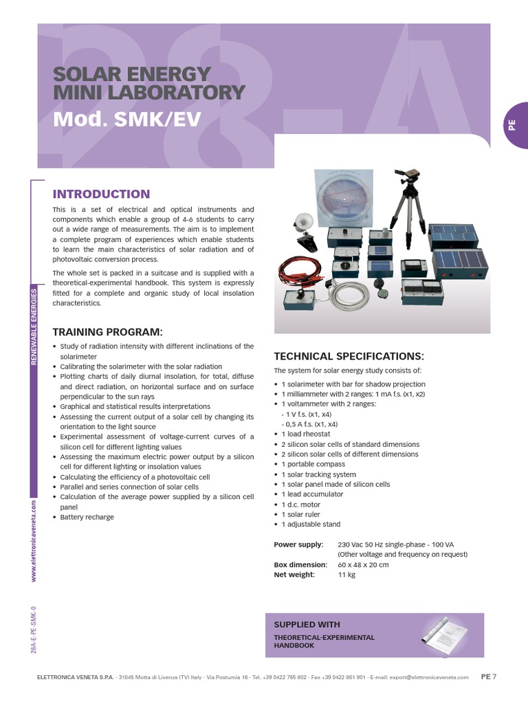 Mini Laboratory for Solar Energy Studies | PDF | Solar Cell | Solar Energy