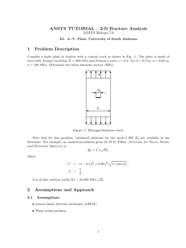 Ansys Tutorial (2-Df Racture Analysis | PDF | Fracture Mechanics ...