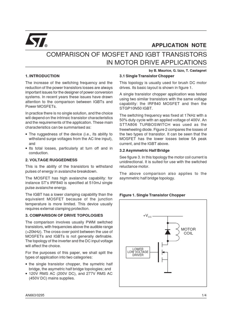 Comparison of Mosfet and Igbt Electric Motor Mosfet