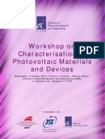 Workshop on PV Materials Characterisation