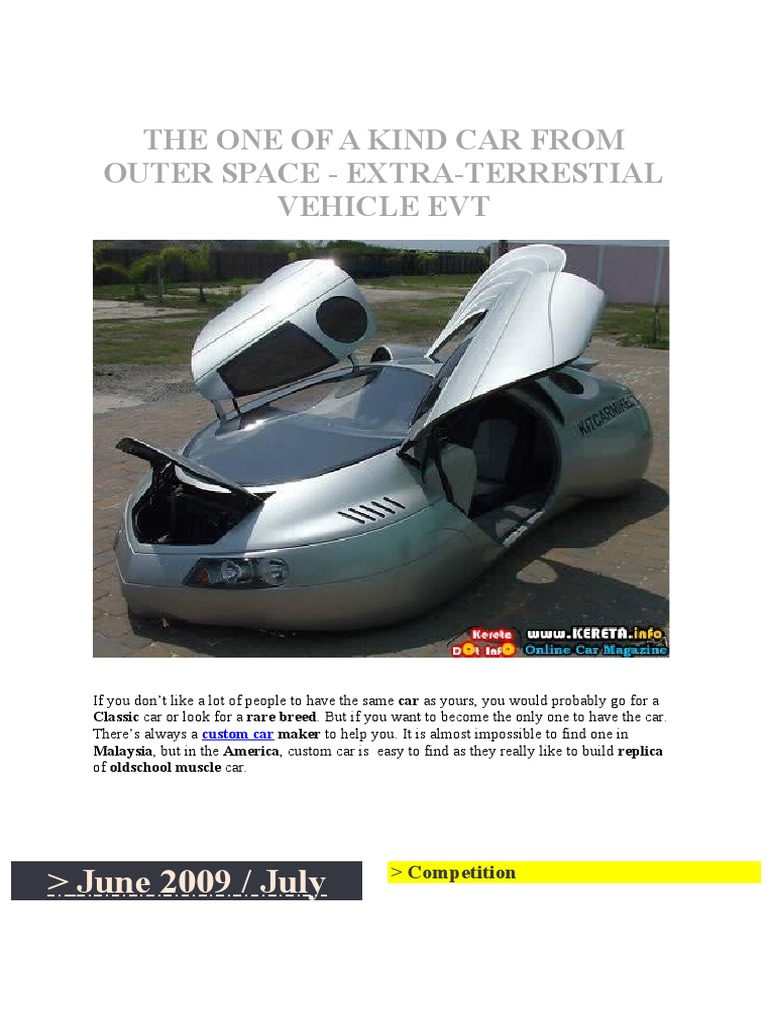 Unique Extraterrestrial Vehicle EVT | PDF | Motor Vehicle | Rear Wheel ...