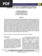 Establishing Psychological Assessment and Counseling Center at LSPU - SPCC A Descriptive Feasibility Study