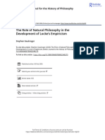 The Role of Natural Philosophy in The Development of Locke S Empiricism