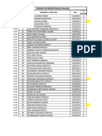 Padrón de beneficiarios Mallao con nombre, DNI y número de integrantes