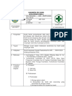 Sop Anamnesis Ibu Hamil (Kunjungan Awal)