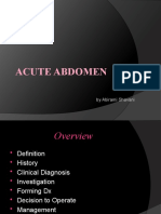 Acute Abdomen Diagnosis and Management