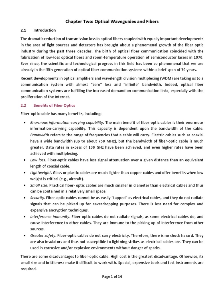 Types of Optical Fiber Waveguides | PDF | Optical Fiber | Dispersion ...