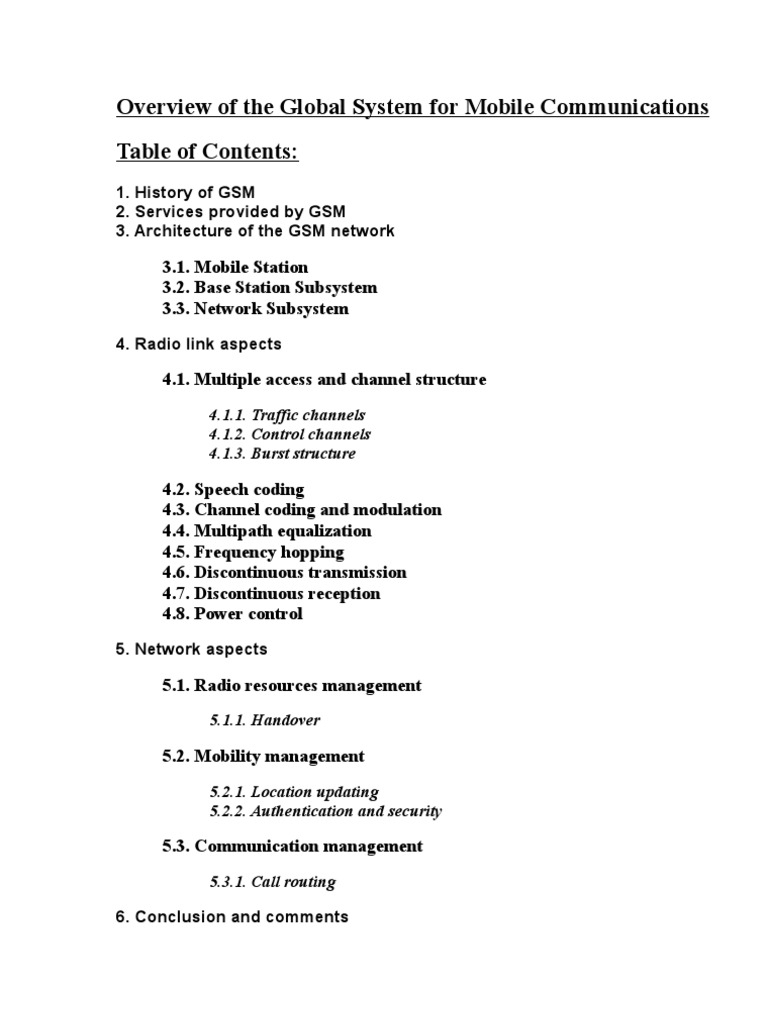 GSM Network Architecture Overview | PDF | Technology & Engineering