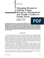 Managing Resources: Linking Unique Resources, Management, and Wealth Creation in Family Firms
