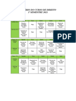 Horário do curso de direito 1o semestre 2021