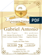 Primera Comunion Caliz Invitacion