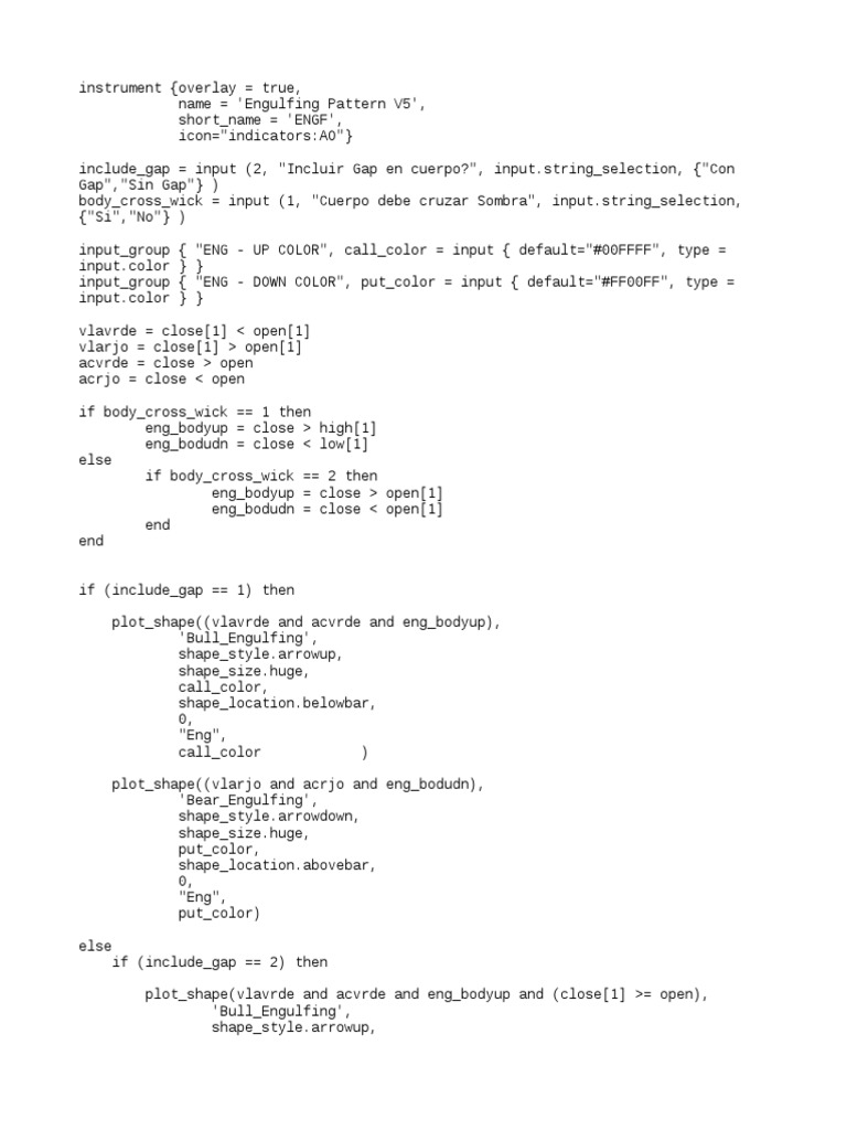 Engulfing Script Iqoption V5 | PDF