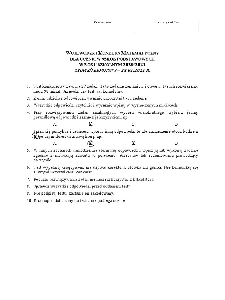 Test Wielokrotnego Wyboru Figury Geometryczne