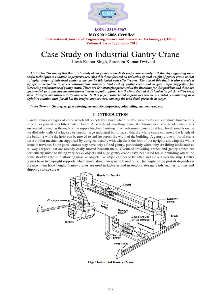 Gantry Crane Performance Analysis | PDF | Crane (Machine ...
