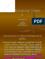 Object Relational DBMSs