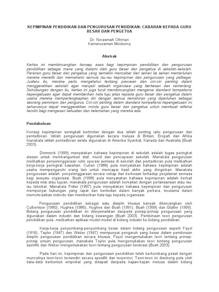 Nota Kepimpinan Pendidikan Dan Pengurusan Pendidikan Pdf