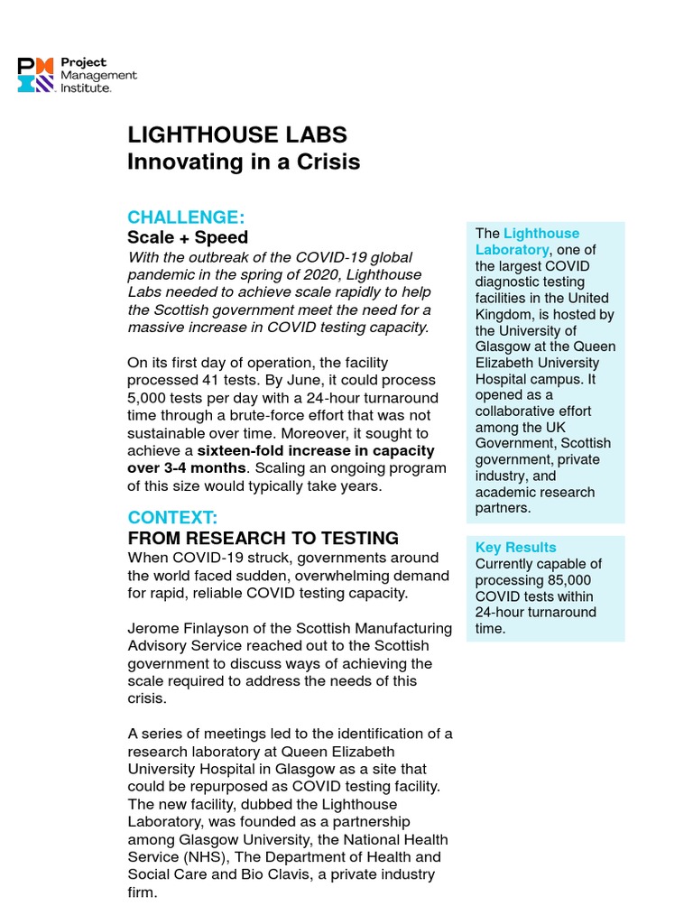 Lighthouse Labs: COVID Testing Innovation | PDF | Business