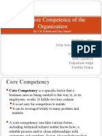 The Core Competence of The Organization