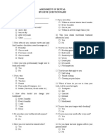 Assessment of Dental Hygiene Questionnaire