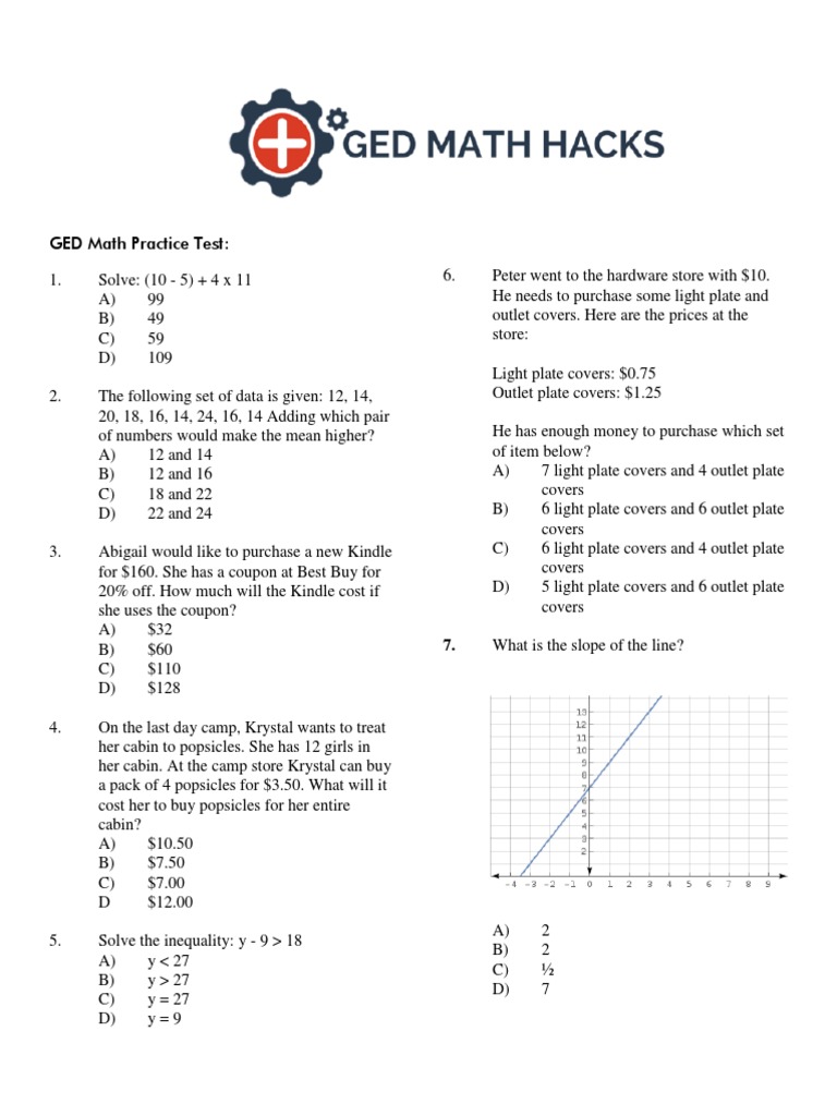 Ged Math Practice Test 1 Pdf Area Interest