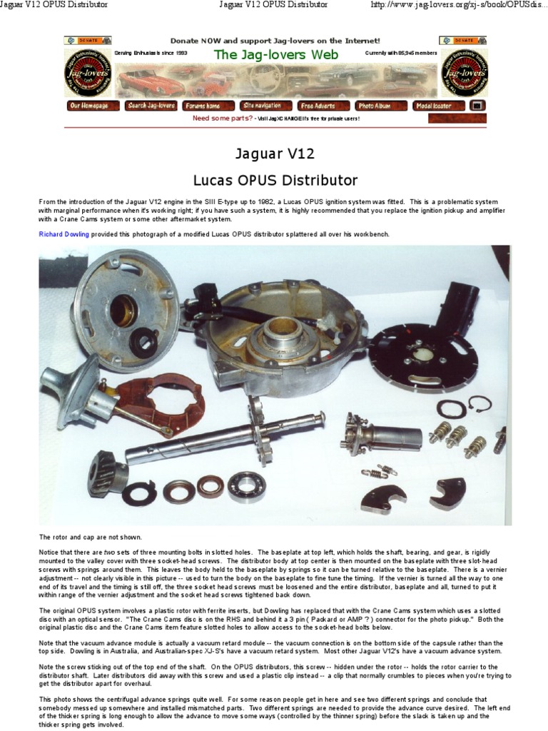 Jaguar V12 OPUS Distributor Distributor Tripod (Photography)