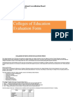 Colleges of Education Evaluation Form: National Accreditation Board