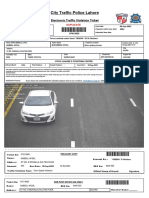 City Traffic Police Lahore: Electronic Traffic Violation Ticket