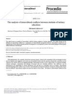 The Analysis of Intercultural Conflicts Between Students of Tertiary Education